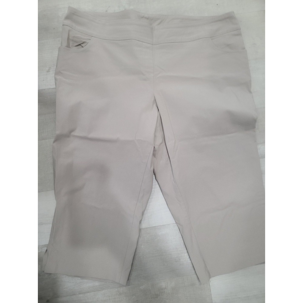 Tribal Women's 20W Tan Capri Length Rayon Pull On Pants with Pockets
